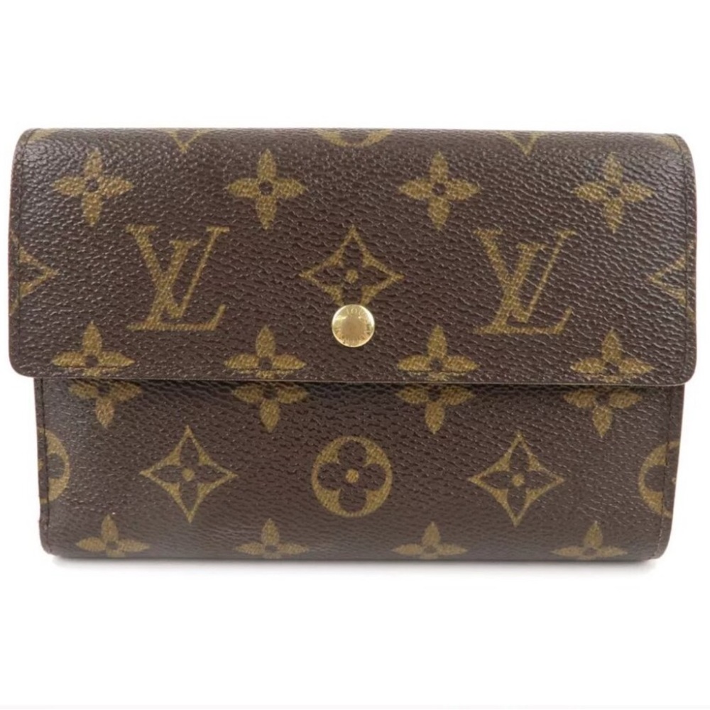 LOUIS VUITTON Authentic Brown Monogram Porte Tresor Etui Papiers Wallet